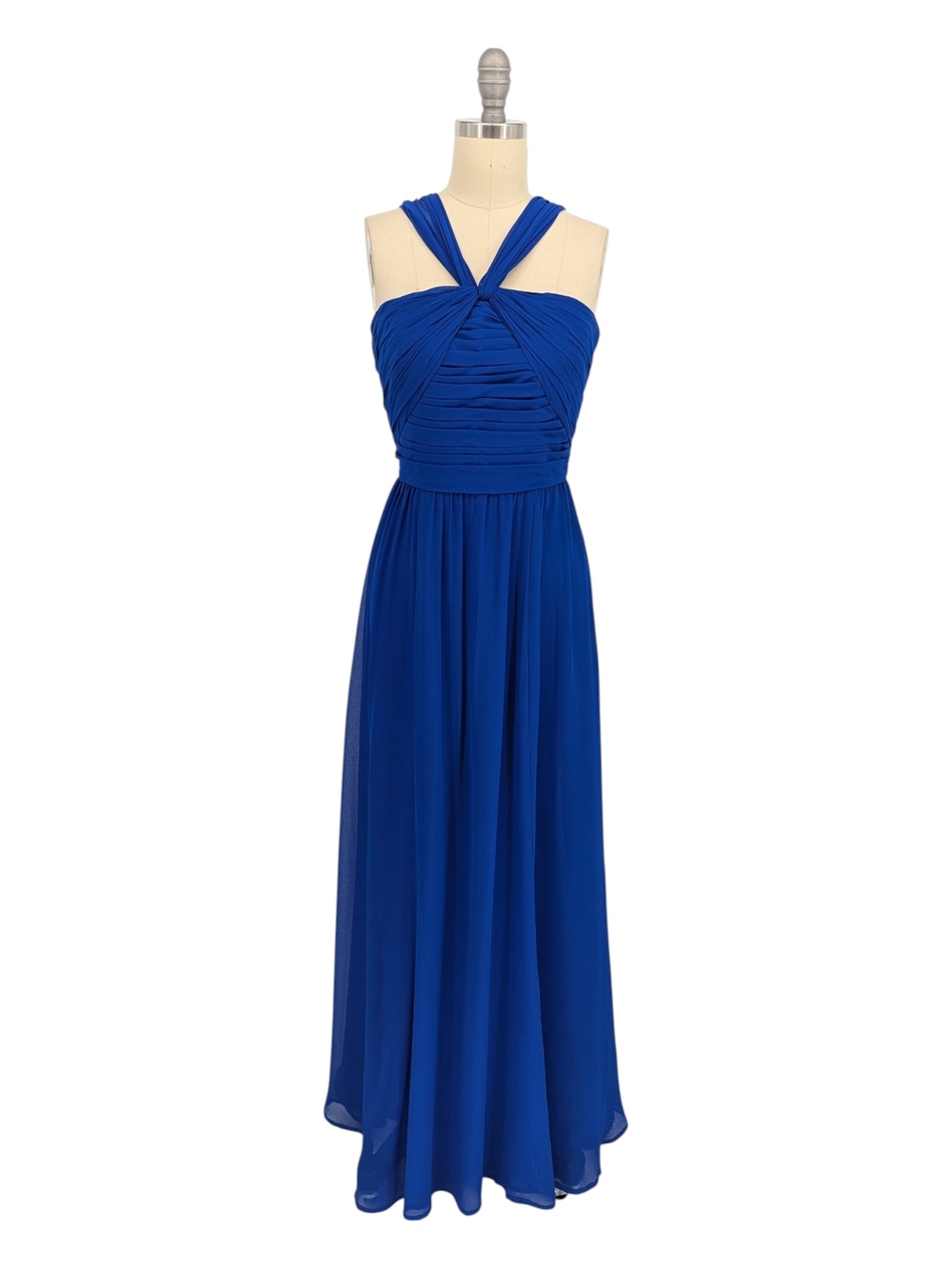 30019 Lauren Ralph Lauren Chiffon Maxi Dress Blue size 2 formal wedding prom